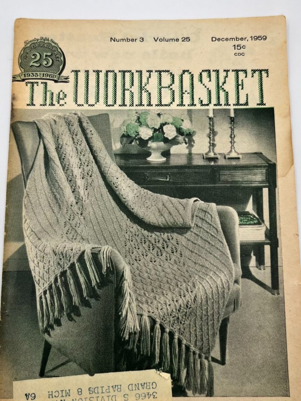 Vintage December 1959 The Workbasket Magazine Volume 25 #3 with Transfer Designs
